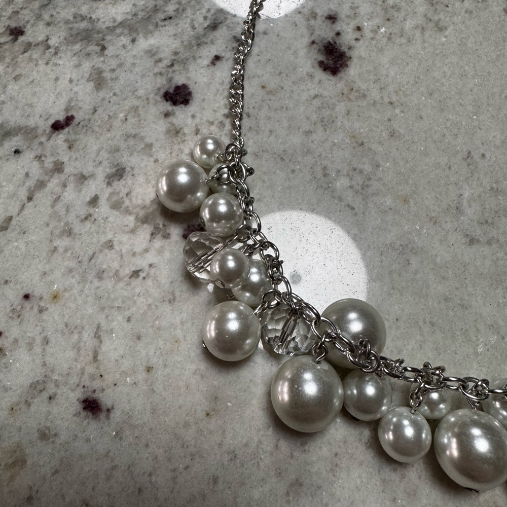 Crystal & Pearl Statement Necklace - Picture 2 of 2